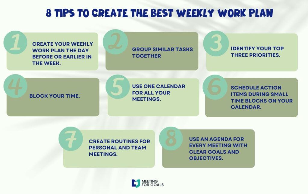 8 Tips to create the best weekly work plan